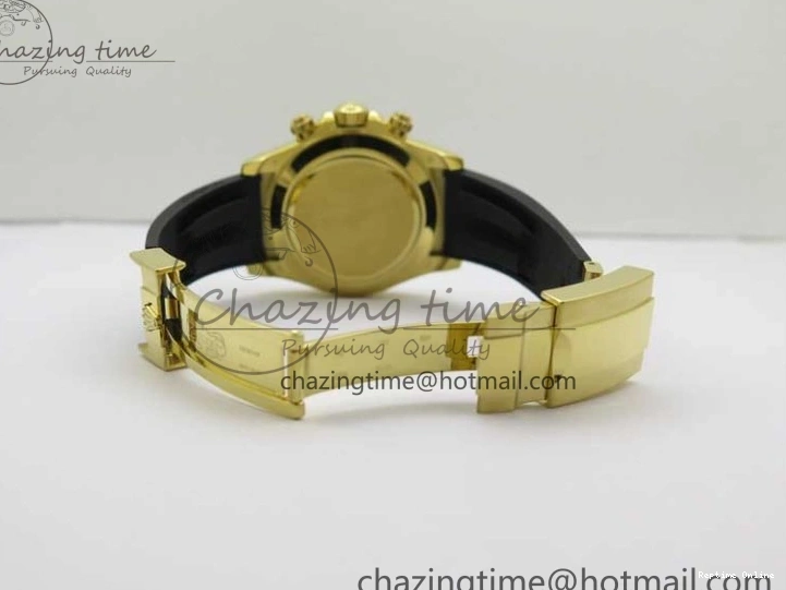 0501 Sporty Daytona 116518 KKF 1:1 Best Edition 904L Steel YG Black Dial on Rubber Strap A 2455